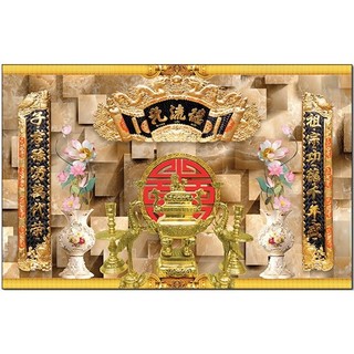 Tranh canvas phòng thờ, mâm ngũ quả, câu đối, liễng thờ, bình phong, hoa sen, tranh trang trí phòng thờ nhiều mẫu.