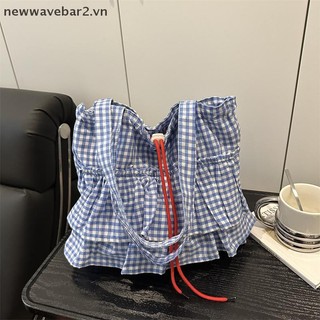 [Mới] Túi Tote Cotton kẻ sọc dễ thương Túi xách xếp nếp dung tích lớn Túi đeo vai dung tích lớn Túi đi lại ngọt ngào thời trang dành cho nữ Quà tặng.