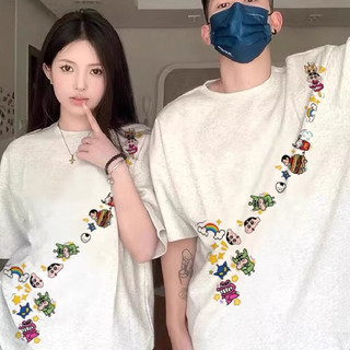 HIIXIIVI 2025 Thương Hiệu Mới 100% Cotton Unisex Áo Thun Nữ Tay Ngắn Nam Nữ Baggy Cổ Tròn In Hình Độc Đáo Cặp Đôi Tee