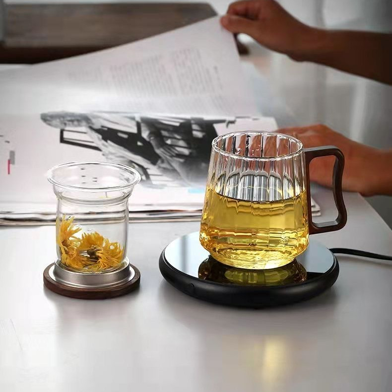 Cốc thủy tinh chịu nhiệt Borosilicate cao 500ml có nắp tách nước trà Thiết bị gia dụng cao, cốc trà văn phòng