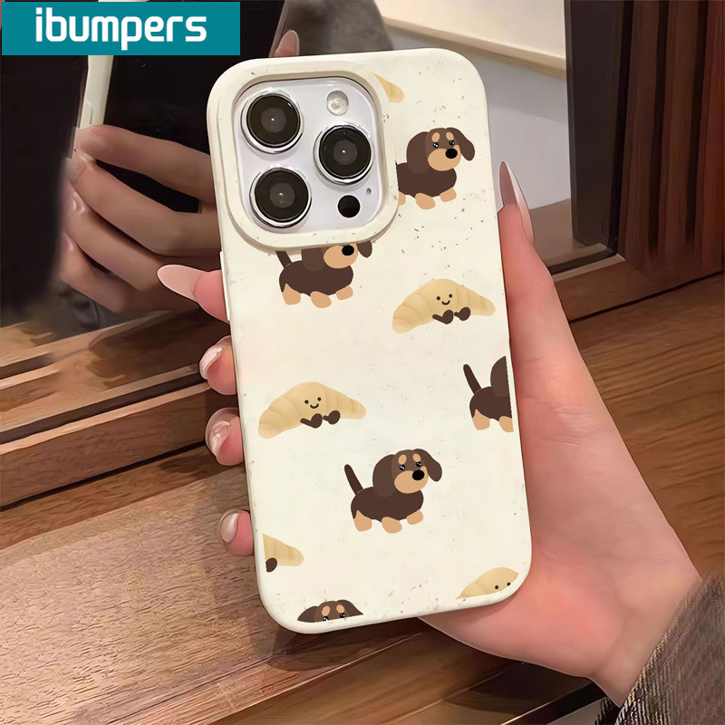ibumpers Ốp Lưng IPhone Đơn Giản Họa Tiết Dachshund Dễ Thương Chó Con Cho IPhone 16 15 14 12 13 11 Pro Max IP 7 8 Plus X XS XR Ốp Điện Thoại Silicon Mềm Chống Sốc