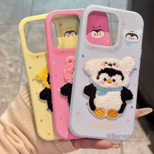 Ốp điện thoại mềm hình chim cánh cụt sang trọng hoạt hình cho iPhone 17 16 15 14 13 12 11 Pro Max X Xr Xs Max 7 8 Plus SE2020