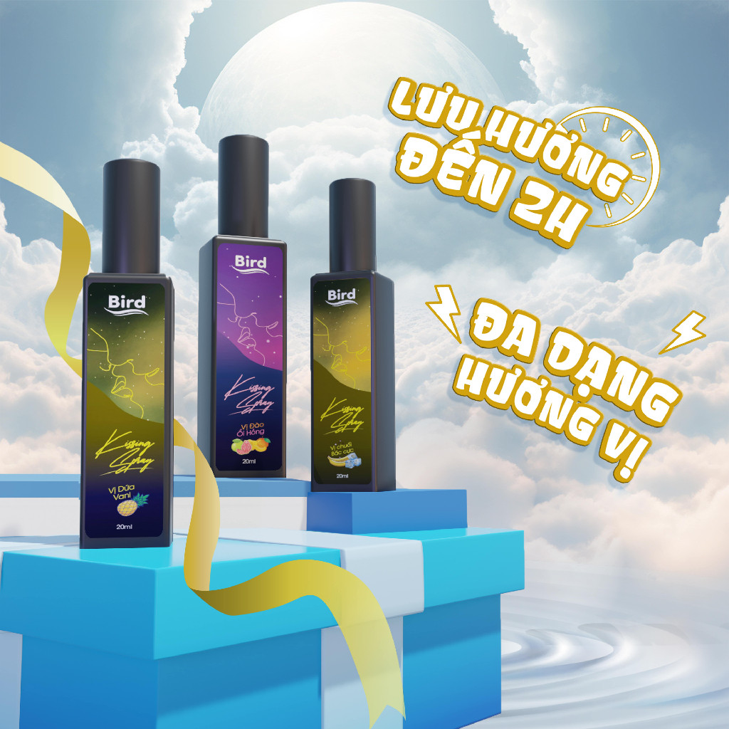 Xịt thơm miệng BIRD Kissing Spray hương trái cây vani socola kẹo mút giúp nụ hôn ngọt ngào 20ml/lọ