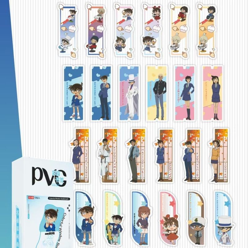 Anime PVC Bookmark Set 24 chiếc Jujutsu Kaisen, Blue Lock, Bungou Stray Dogs, Madoka Magica, Sách của những người bạn của Natsume, Dấu trang ngắt gió