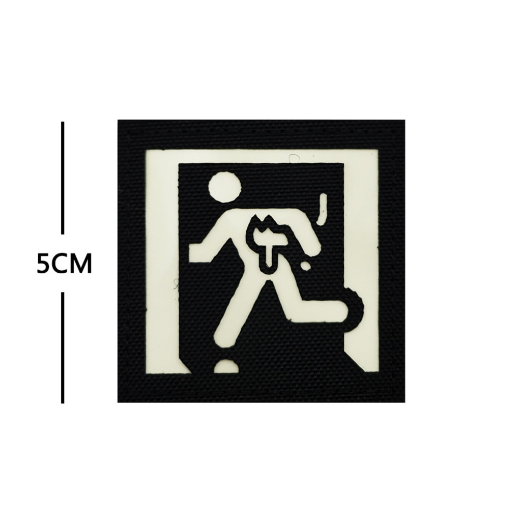 Patch_velcro Logo Exit_thoát ra an toàn dạ quang chiến thuật