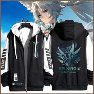 Siy7 Honkai Star Rail Feixiao áo khoác dây kéo Áo khoác cardigan áo len Unisex dài tay Top Cosplay