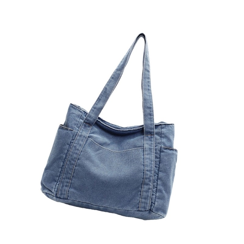 Túi sát nách nữ phong cách, hợp thời trang, dung tích lớn, chất liệu denim, phù hợp đi làm, mua sắm