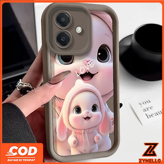 Ốp Lưng Cho OPPO Reno 13F 5G Reno12 F Reno 12 Reno12 Pro Reno11 F Reno 11 Reno 10 Reno 8T 5G Reno 8T 4G Reno 8Z Reno7 Reno8 Reno4 Reno5 Mũ Màu Hồng Thỏ Hạnh Phúc Chống Sốc TPU Di Động
