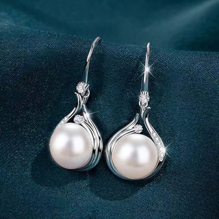 Hoa Tai Ngọc Trai Nước Ngọt Bạc S925 Nữ Hoa Tai Kim Cương Mosan Nữ Quà Tặng