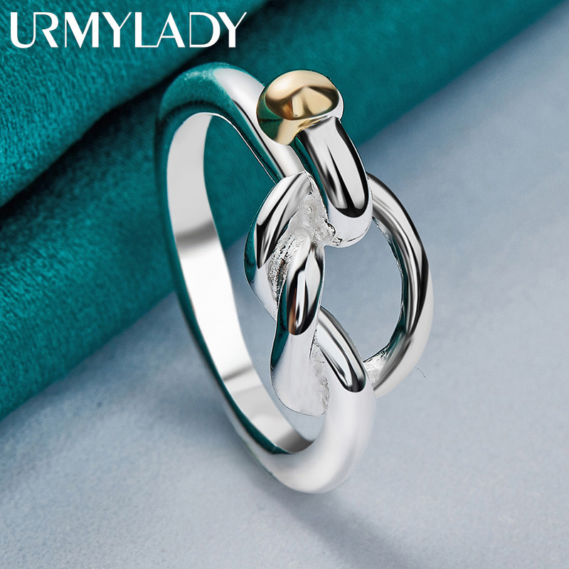 URMYLADY Bạc 925 Nút 7-10 # Nhẫn Nữ Thời Trang Tiệc Cưới Trang Sức Quyến Rũ