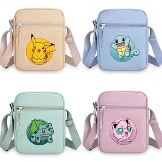 Túi đeo vai Pokémon in hình hoạt hình, đeo chéo, vuông thời trang, du lịch đa năng