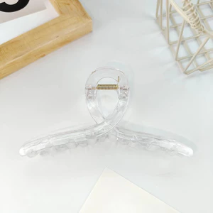 Phụ Nữ Trong Suốt Vuốt Tóc Kẹp Phong Cách Đơn Giản Bền Đẹp Lớn Kẹp Tóc Cho Tóc Dày Nữ Cô Gái