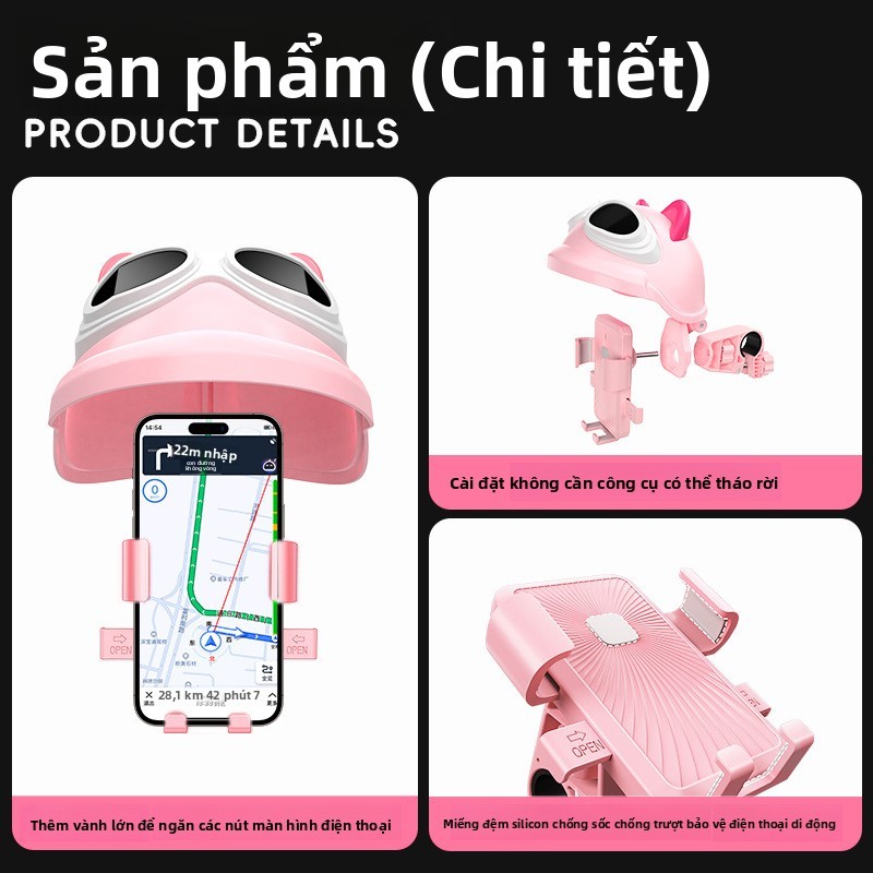 【kẹp điện thoại xe máy chống nước】 hình mũ bảo hiểm che mưa nắng - Giá đỡ điện thoại xe máy điện dễ thương/kẹp điện thoại xe máy