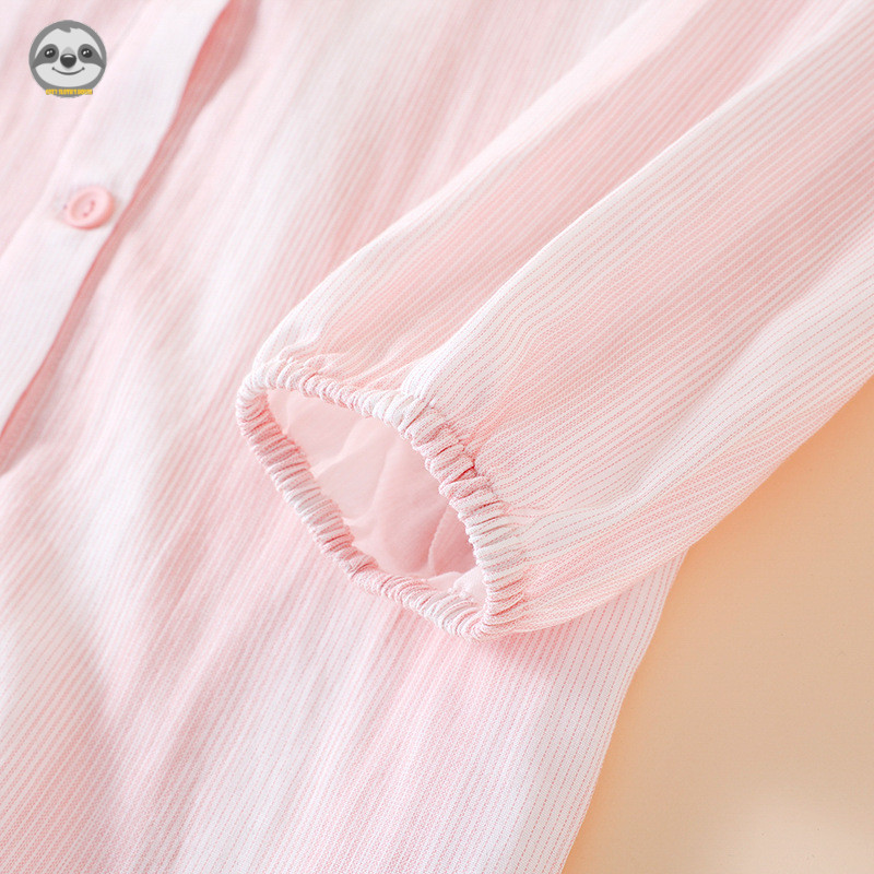 Phong cách Nhật Bản Phong cách Muji / Nam Nữ Phong cách cặp đôi Cotton nguyên chất Gạc đôi Gradient Bộ đồ ngủ sọc / Bộ đồ mặc nhà thông thường có thể mặc bên ngoài