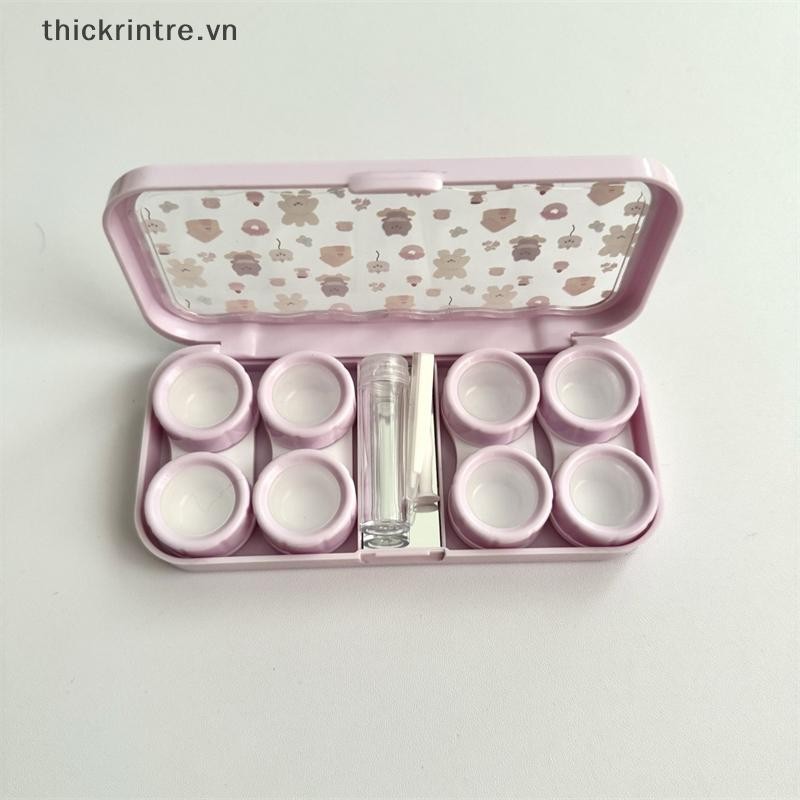 Thi dễ thương di động hoạt hình chó gấu mắt liên hệ có gương kính áp tròng, hộp đựng ống kính màu, phù hợp party và du lịch VN