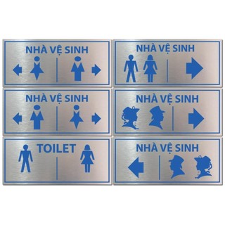 Chỉ dẫn nhà vệ sinh, biển chỉ dẫn WC, bảng toilet nam nữ, bảng hướng dẫn WC dán tường có keo