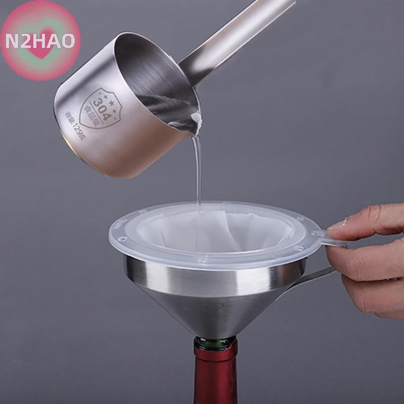 N2HAO 100 / 120 / 200 / 300 / 400 / 450 Lưới Lọc Nylon Phễu Inox Cho Sữa Trái Cây Y Học Truyền Thống Trung Quốc Dầu Rượu Trắng n