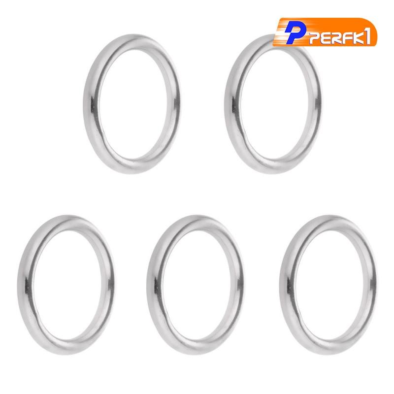 5 miếng Đường kính 20 - 35mm. Vòng hàn mịn màng Vòng tròn không gỉ 304 được đánh bóng chính xác cho thuyền Kayak Ca nô Bóng biển Thuyền buồm Võng Yoga
