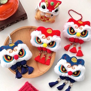 Asdfger Lion Dance Búp Bê Nhồi Bông Móc Khóa, Hoạt Hình Sang Trọng Rắn Năm Móc Khóa, Hoạt Hình PP Túi Cotton Mặt Dây Chuyền Quà Tặng