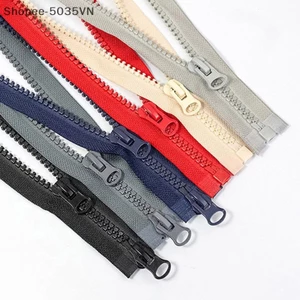 {Akin} Dây kéo bằng nhựa Thanh trượt đơn / đôi có khóa kéo Áo khoác hai chiều có khóa kéo dài Túi tự làm Phụ kiện may mặc {a}