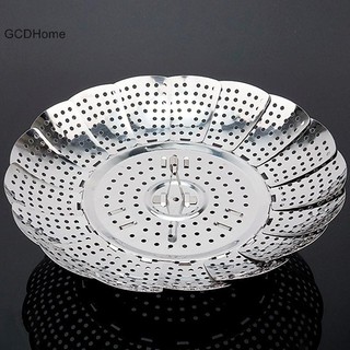 Gcdhome Gấp Mảnh Inox Hơi Thực Phẩm Hấp Rau Giỏ Trái Cây Đa Năng Nồi Thịt Hấp Khay Dụng Cụ Nhà Bếp HOT