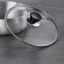 YUJUNI Chảo Chiên, Vỏ Nồi Kính Cường Lực Có Thể Nhìn Thấy, Núm Inox Bền Đẹp Chảo Tròn Nắp Chảo Phụ Kiện Nhà Bếp