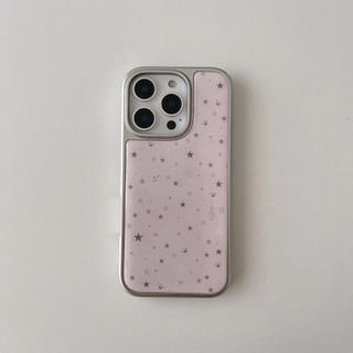 Ốp Lưng Cứng Tương Thích Với iPhone 13 13Pro 13ProMax 14 14Pro 14ProMax 15 15Pro 15ProMax 16 16Pro 16ProMax Ốp Họa Tiết Ngôi Sao Màu Hồng