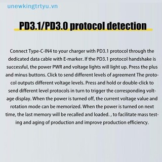 Unewtyu Type-C PD3.1 Giao Thức Bảng Kiểm Tra 4 Dây Đồng Hồ Đo Điện Áp Deceiver Bộ Sạc 140W Công Cụ Lão Hóa Cho Máy Kiểm Tra Tải DL24 VN