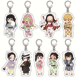 Móc khóa Kimetsu No Yaiba Anime Manga Nhật Bản Cute nhựa Acrylic hai mặt, in hình các nhân vật dễ thương