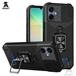 Dành Cho Samsung A06 Ốp Lưng Có Trượt Camera Bao Đựng Thẻ Nhẫn Chân Đế Chịu Lực Bảo Vệ Mỏng Bao Da