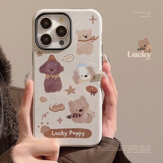 [Sheren] Niche Phim Hoạt Hình Tranh Sơn Dầu Chó iPhone Vỏ Điện Thoại Thích Hợp Cho i16 15 14 13 12 11 pro max Vỏ Bảo Vệ Chống Sốc