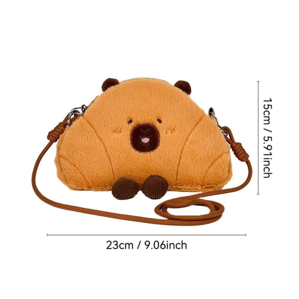 Túi Đeo Ngang GUSTAVA, Túi Đeo Vai Dung Tích Lớn Capybara, Túi Xách Mềm Hoạt Hình Sang Trọng Dễ Thương Cho Nữ Bé Gái