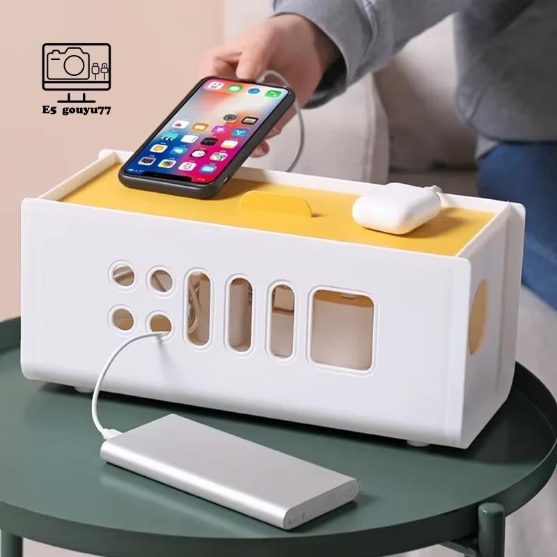 [gouyu77] Hộp sắp xếp cáp cho bàn làm việc - Ổ cắm điện, Giá đỡ dây nguồn, Quản lý bảng cắm trên máy tính để bàn