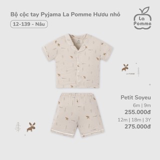 La Pomme SS25 Bộ cộc tay Pyjama La Pomme Hươu nhỏ 6m-5y T6.0