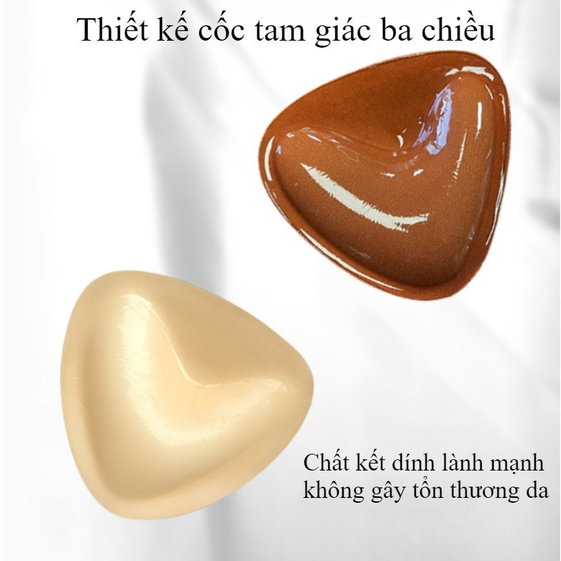 Miếng Dán Ngực Tam Giác 2 Mặt Keo, Tăng Cường Bikini/Áo Ngực, Dính Chắc, Tập Trung Nâng