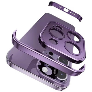[JLK] Ốp lưng không khung góc kim loại nhôm chống sốc cho IPhone 16 ProMax 14 15 13 12 Pro Max Plus 14Pro 15Pro có bảo vệ ống kính máy ảnh