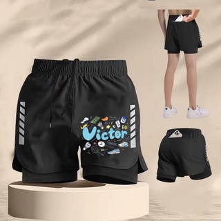 Quần short cầu lông Victor 2025 mùa hè, quần hai lớp có túi thắt lưng, phù hợp tập thể dục, đi xe đạp, chạy đường đua và yoga