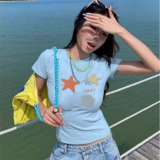 áo croptop  baby tee ôm body áo girl phố chất xanh biển  áo style mùa hè Eleclassm áo thun local brand