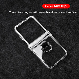PC Trong Suốt Giá Đỡ Nhẫn Ốp lưng Xiaomi Mix Flip 5G Bảo Vệ 3 Miếng Ốp Lưng Chống Sốc