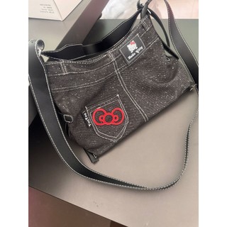 2026 Hợp Thời Trang Denim Đi Lại Mới Cao Cấp Niche Thường Ngày Đa Năng Dung Tích Lớn Một Vai Dây Kéo Túi Tote