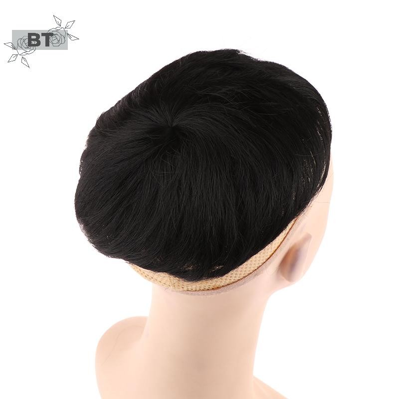 Tóc giả nam sợi tổng hợp, khối tóc ngắn để che tóc trắng và hói, phù hợp địa trung hải [NUW]