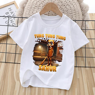 2025 Tung Tung Tung Saur Meme Áo Thun Cho Trẻ Em Brainrot In Hình Động Vật Hoạt Hình Tee