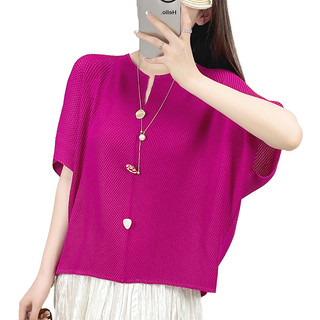 Miyake Xếp Ly Thường Ngày Top Mùa Hè Phong Cách Mới Cá Cân Xếp Ly Hàn Quốc Áo Thun Nữ Tay Ngắn Thiết Kế Rời Cao Cấp Nữ