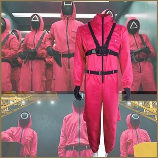 Pg Squid Game 2 cosplay vải đỏ áo liền quần thể thao màu xanh lá cây áo hoodie bộ trang phục sân khấu