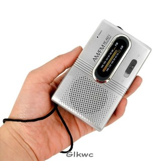 Đài phát thanh bỏ túi Mini GLKWC, Đài phát thanh mỏng AM / FM, Loa tích hợp hoạt động bằng pin chất lượng cao ăng-ten kính thiên văn di động Đài phát thanh du lịch dành cho người cao tuổi