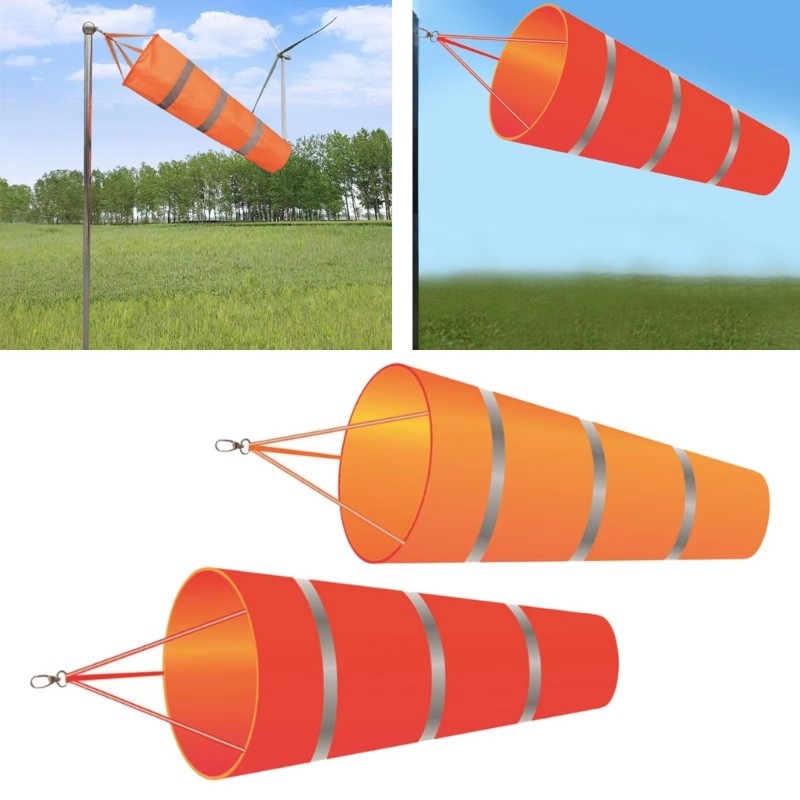 PPY Treo Ngoài Trời Hướng Gió Tất Gió Phản Quang Windsock Cho Sân Vườn Và Sân Nhà Trang Trí Nhựa Huỳnh Quang Thời Tiết