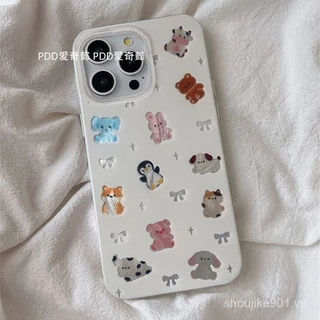 Động vật hoạt hình đầy màu sắc tương thích với các mẫu iPhone: 16, 11, 12, 13, 14, 15 Pro Max, 7Plus, 8Plus, 11Pro, 13Pro, X, XR, XS Max TAV3