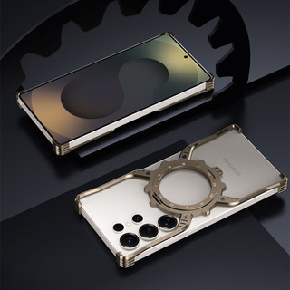 [JLK] X Ốp Lưng Kim Loại Nhôm Từ Tính Cho iphone 16 Pro Max 16E 15 14 Plus 13 Tích Hợp 360° Giá đỡ vô hình S23 S24 S25 Ultra