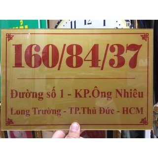 (Nhận Giao 2h) Bảng số nhà - biển số nhà, bảng công ty, phòng ban, biển cty, hộ KD in UV trên mica thiết kế theo yêu cầu