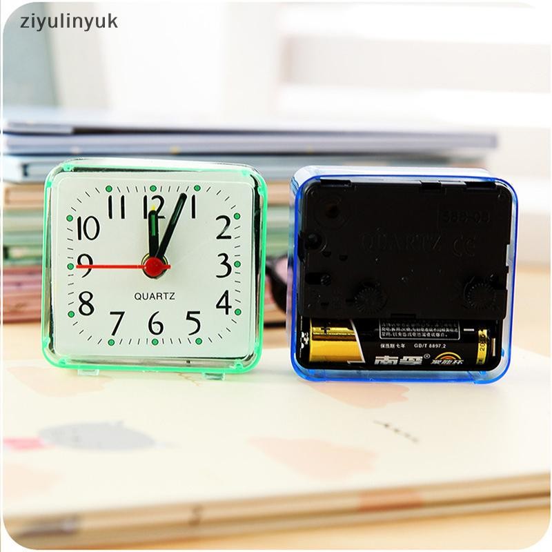Ziyulinyuk Đồng hồ báo thức học sinh dễ thương Đồng hồ báo thức tương tự Đầu giường vuông Đồng hồ nhỏ gọn Máy tính để bàn Đồng hồ trang trí phòng ngủ sinh viên Đồng hồ báo thức điện tử EN